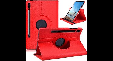 Hoesje Geschikt Voor Samsung Galaxy Tab S8 Plus hoes Draaibare Book Case Cover Rood - Hoesje Geschikt Voor Samsung Galaxy Tab S8 Plus hoesje 2022/ Tab S7 FE 2021/Tab S7 Plus 2020 hoesje -Tablet Hoes 12.4 Inch