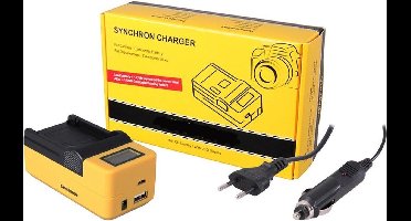 NB-4L en NB-5L Cynchron lader voor Canon met LCD en USB