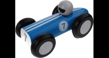 Jouéco Houten Raceauto 16 Cm Blauw