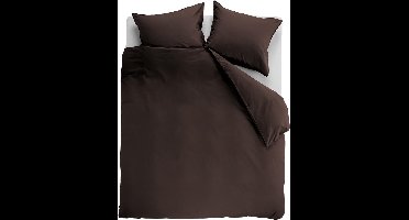 Ambiante Cotton Uni dekbedovertrek - Effen - Lits-Jumeaux - 240x200/220 cm - Bruin