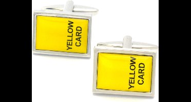 Manchetknopen - Yellow Card Gele Kaart Voetbal