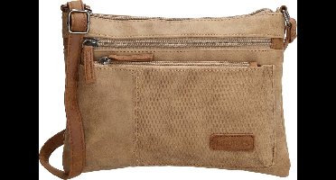 Beagles Brunete Crossbody Schoudertas Handige ritsvakjes - Dames Tas - Taupe