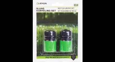 Benson Slangkoppeling set - duurzaam kunststof - 2 stuks - groen/grijs - eenvoudig te gebruiken