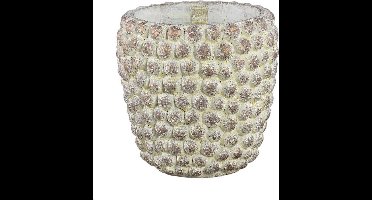 PTMD Bloempot Ruis - 30x30x30 cm - Cement - Creme
