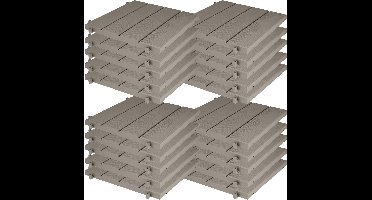 EDA Tuintegel/terrastegel - 20x - taupe - kunststof - weerbestendig - 38 x 38 cm - vlonder vloertegels