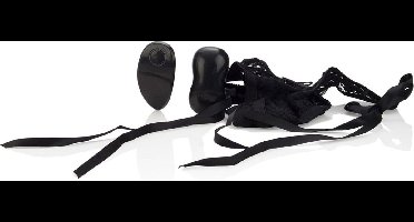 CalExotics - 10-Function Thong with Ties - Stimulator Zwart