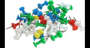 Gerimport Punaises/pushpins - 40x - gekleurd - voor prikbord/memobord