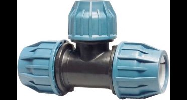 Jason T-stuk 90° PP 40 mm x 1" x 40 mm knel x binnendraad x knel 16bar zwart/blauw DVGW/KIWA/WRAS/SVGW