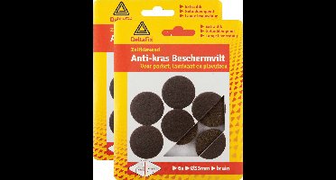 Deltafix Anti-krasvilt - 12x - bruin - 33 mm - rond - zelfklevend - meubel beschermvilt