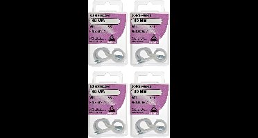 Deltafix Schroefhaken - 20x - verzinkt metaal - wit - 40 mm - ijzerwaren bevestigingsmaterialen