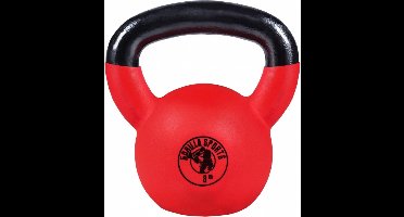 Gorilla Sports Kettlebell - Gietijzer - Vinyl - Gewicht - Rood - 8 kg