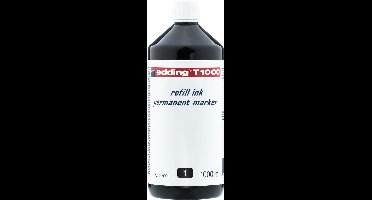 edding T1000 navulinkt voor permanent markers - kleur: zwart - grote fles - 1000ml