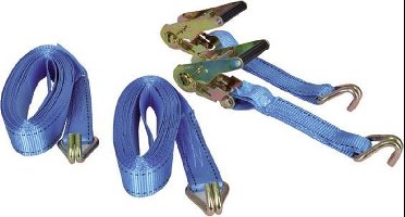 Spanband met ratelgesp & j-haak 38mm 8.0m