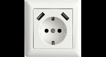 LEDmaxx 106648 1-voudig Stopcontact (onderbouw) Met USB, Aanraakbeveiliging Wit