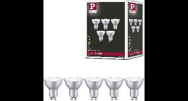 Standaard 230 V LED-reflector GU10 Set van 5 5x460lm 5x4,9W 4000K Blank aluminiumkleurig