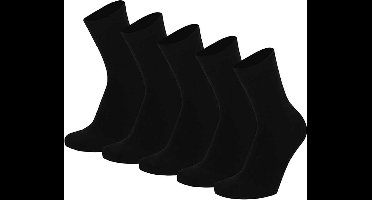 Apollo kindersokken Naadloos Zwart 5-pack. Maat 23-26