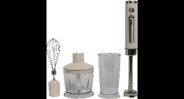 DailySupplies® Staafmixer Set - Hakmolen - Groentesnijder - Soepmaker - Draadloos - Beige