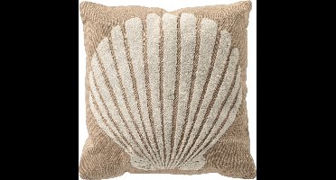 Dutch Decor MERLIJN - kussenhoes 45x45 cm - schelp - Irish Cream - beige - met rits - zonder binnenkussen