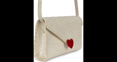 Konges Sløjd Love Letter Schoudertasje met glitter - Cream Glitter