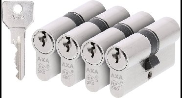 AXA Dubbele veiligheidscilinders (Security) 30-30 mm:  4 stuks gelijksluitend - SKG**