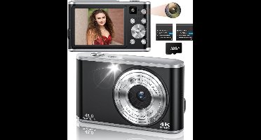 ApexArte® Vlog Camera voor Beginners - Videocamera voor Kinderen en Volwassenen - Handycam - 4K Kwaliteit