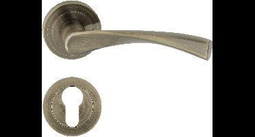 Domino® Deurkrukgarnituur ROMANA-R M3 - Mat bruin - PZ-Profielcilinderset met Ronde Rozette - Deurbeslag van aluminium - Deurklink voor kamerdeur, kantoordeur, kelderdeur en binnendeur