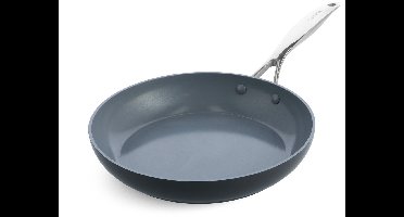 GreenPan Valencia Pro Aluminium Koekenpan Ø26 cm - PFAS-vrij - inductie - Ovenbestendig 220 graden - Vaatwasserbestendig - RVS handvaten - Grijs