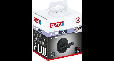tesa Jashaak 40564-00000-00 MOON BLACK Aantal haken: 2 (b x h x d) 50 x 53 x 65 mm Metaal Zwart (mat) 1 stuk(s)