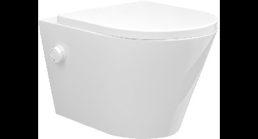 Sanifun rimless hangtoilet Rumba met warm - koud water bidet-functie glans wit 520
