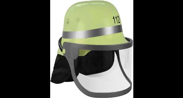 Brandweerhelm geel met klep volwassenen