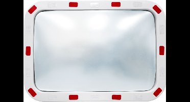 Verkeersspiegel Veiligheidsspiegel 60x40 cm convex met reflectoren inclusief beugel