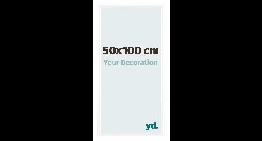 Your Decoration - Fotolijst 50x100 cm - Kunststof - Wit Hoogglans - Bordeaux