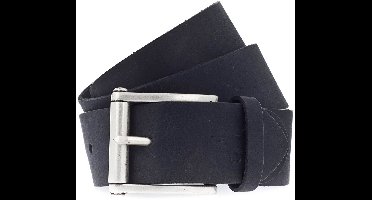 MUSTANG Leren Riem Leather Belt 4.5 W90 Black Zwart Grijs