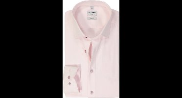 OLYMP Level 5 body fit overhemd - structuur - roze - Strijkvriendelijk - Boordmaat: 41