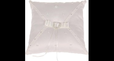 Ringkussen vierkant ivoor