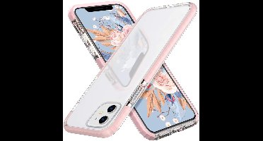 Hoesje Geschikt voor iPhone 12 / 12 Pro Hoesje - Transparant Anti Shock backcover met Bumper Roze