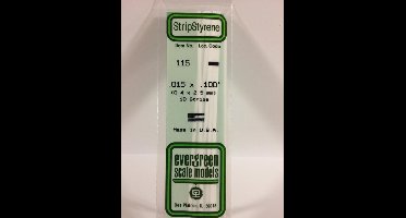 Evergreen Modelbouwdecoratie - 115 Strip 0,4mmX2,5mmX35cm - 10 stuks Styreen