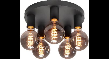 HighLight plafondlamp Basic 5 lichts - zwart