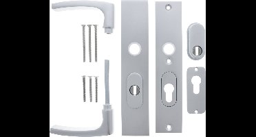 Starx Veiligheidsbeslag met Kerntrekbeveiliging – Deurbeslag Aluminium – Kruk/Kruk – Langschild PC55/PC72 mm