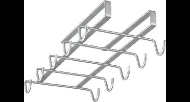 Metaltex - Kopjeshouder - Mokkenrek - Ophangen zonder boren - Zilver