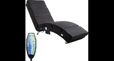Casaria Relaxfauteuil - Massage en Verwarmingsfunctie Stof - Antraciet