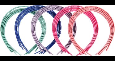 Haarbanden, B: 8 mm, diverse kleuren, 20 stuk/ 1 doos