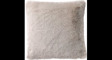 Dutch Decor ZAYA - Sierkussen 45x45 cm - bontlook - effen kleur - Micro Chip - grijs - Inclusief binnenkussen - Luxe kussens voor woonkamer & bank