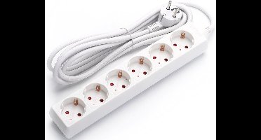 Stekkerdoos - Verlengsnoer - Igia Synci - 3680W - 6 Stopcontacten - 3 Meter - Wit | Nederland