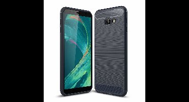Ntech Soft Brushed TPU Hoesje Geschikt Voor Samsung Galaxy J4+ (2018) - Donker Blauw