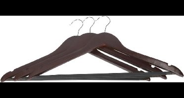 Gerimport Kledinghanger Antislip 44 X 23 Cm Hout Zwart 3 Stuks