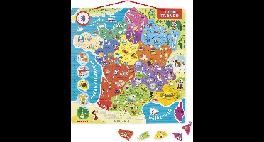 Janod Magnetic France Map Educatief Speelgoed Veelkleurig 12 Months-7 Years