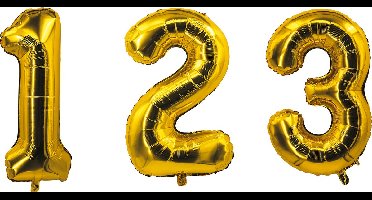 Vegaoo - Goudkleurige aluminium cijfer ballon 85 cm