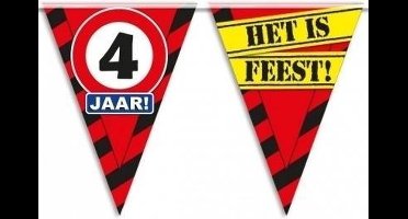 3x 4 jaar vlaggenlijn waarschuwingsbord 10mtr