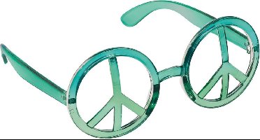 Amscan Feestbril Peace Groen Unisex